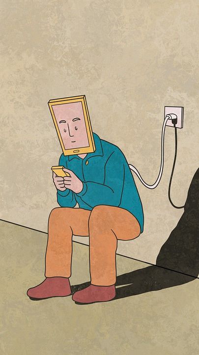 Personne avec addiction digitale